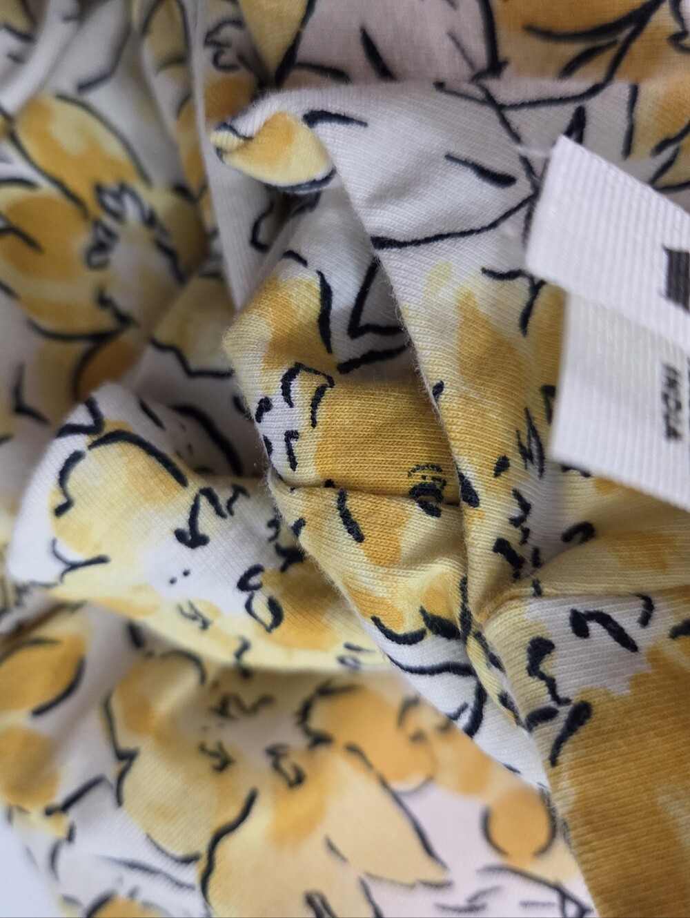 PACT Fit & Flare Tie Back Dress Reverie Floral Yellow Print Medium Cottagecore - Picture 6 of 10